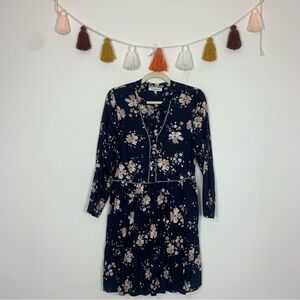 La Petite Francaise Navy Blue Floral Print Dress Size Medium